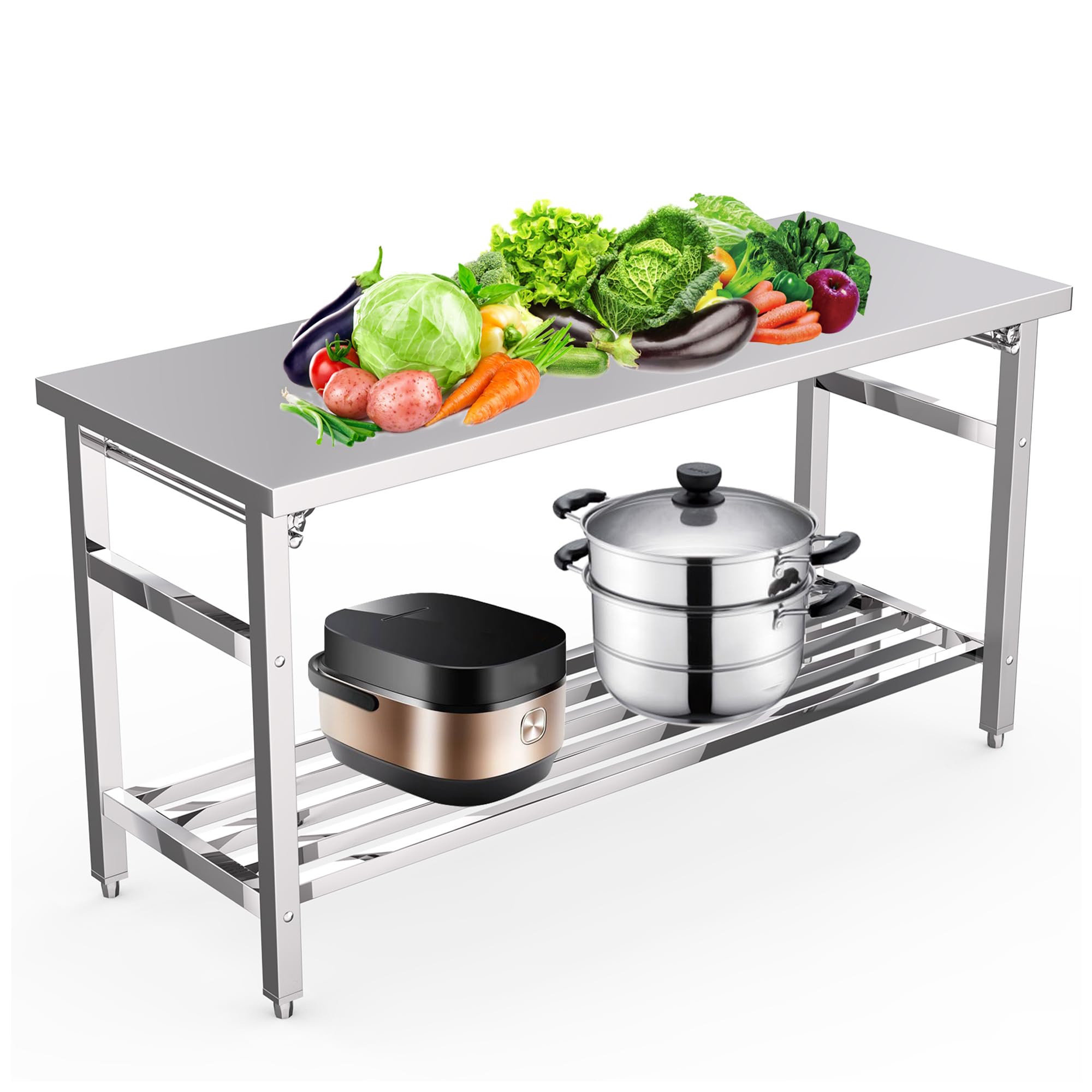 Commercial Kitchen Bench - 60*24 Inch Stainless Steel Prep &