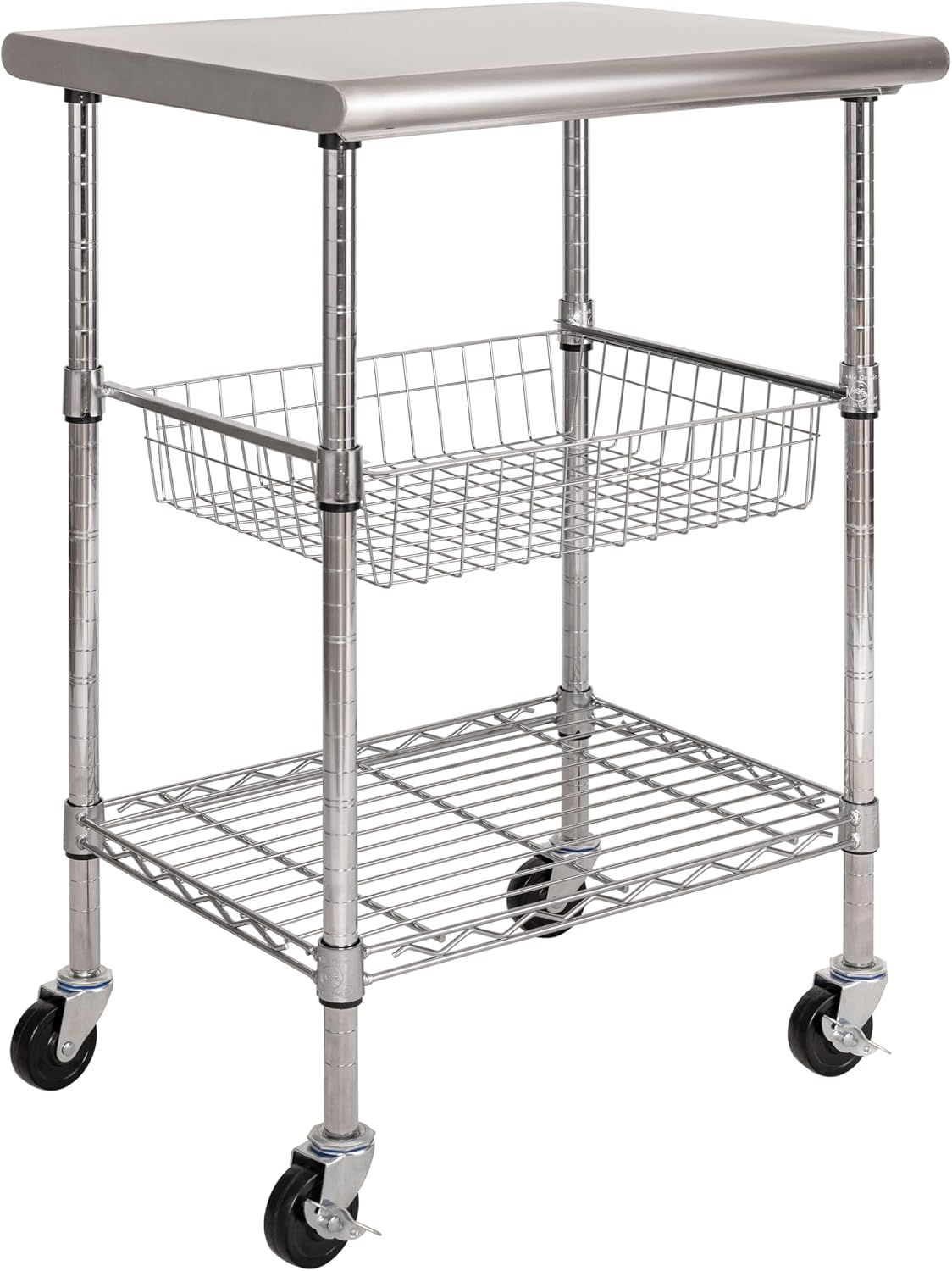 Commercial Kitchen Island On Wheels - Stainless Steel Commercial Food Prep Table