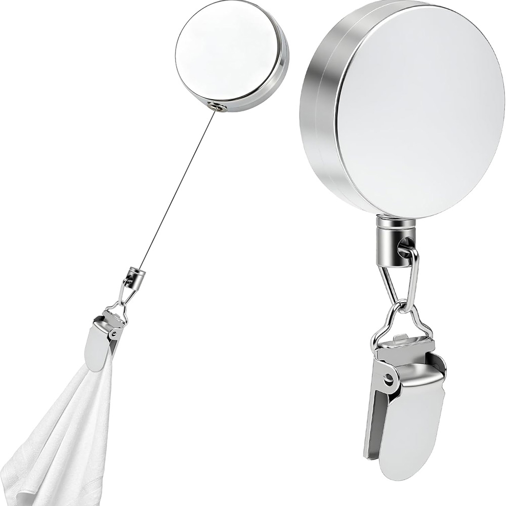 Commercial Kitchen Organization - Retractable Towel Clip Holder Drill-Free Self