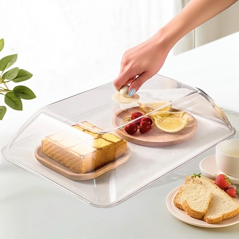 Commercial Kitchen Organization - WORTHBUY Reusable Plastic Food Cover Clear