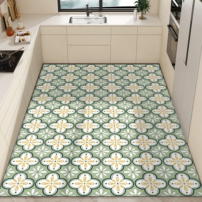 Commercial Kitchen Tile - Kitchen Carpet PVC Waterproof Oil-proof Non-Slip