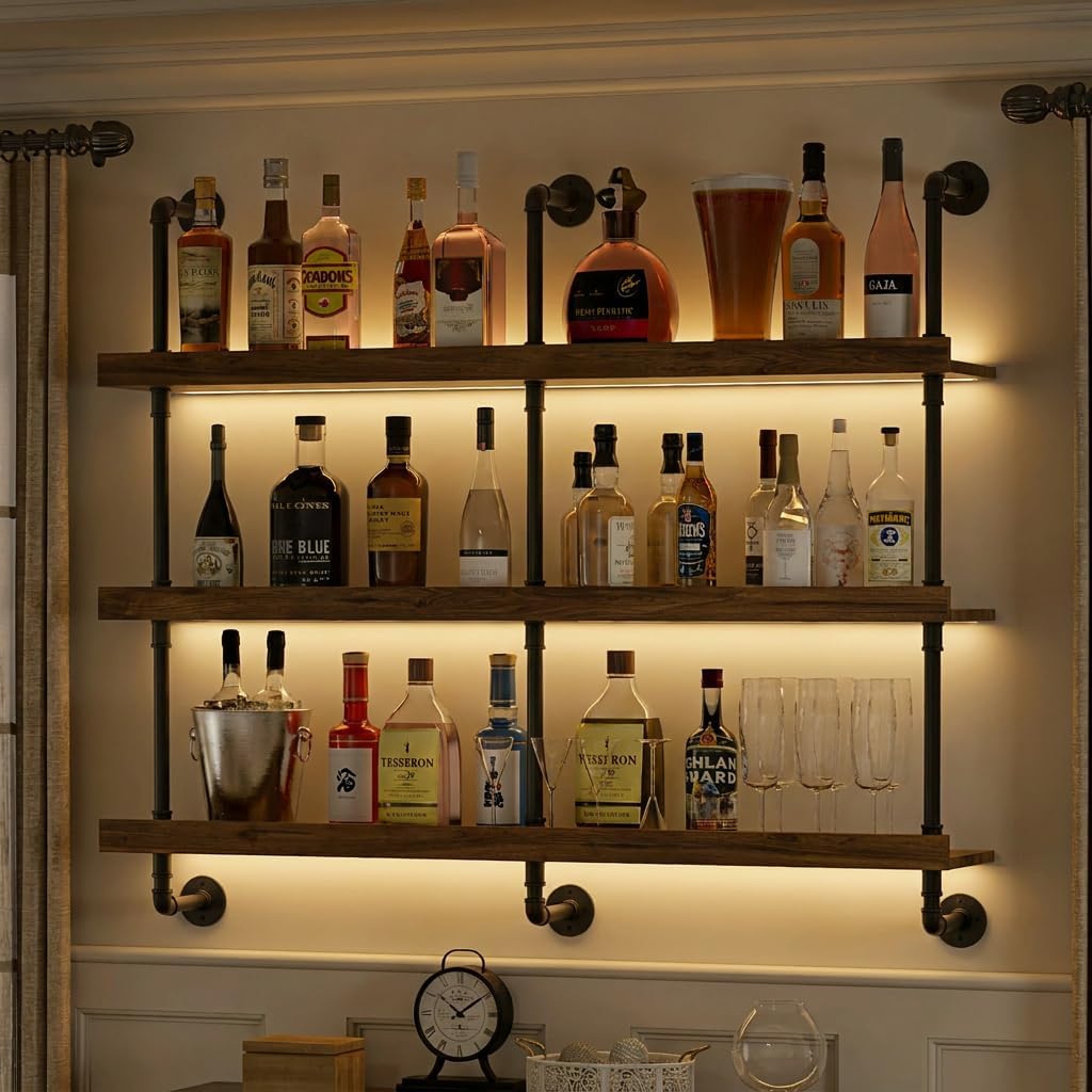 Commercial Kitchen Organization - Wall Mounted Wine Rack With LED