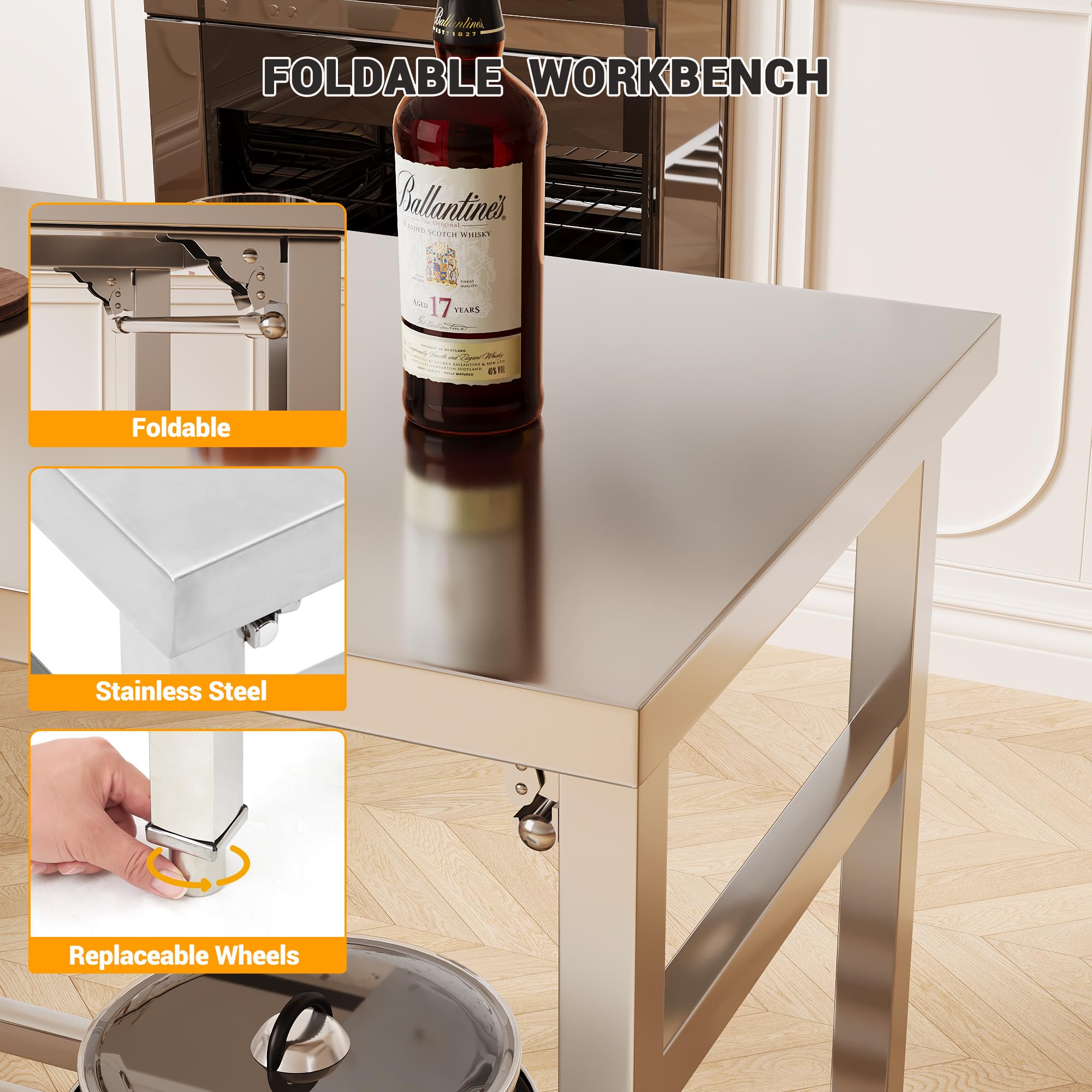 60*24 Inch Stainless Steel Pre - Commercial Kitchen Bench 评论和价格