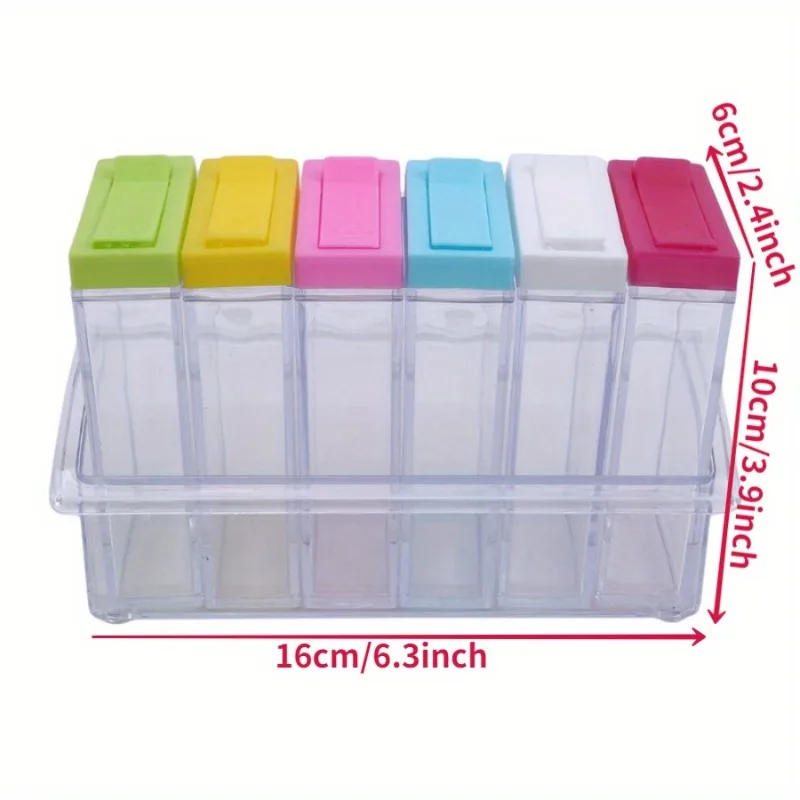 Transparent Seasoning Six Grid - Commercial Kitchen Organization 评论和价格