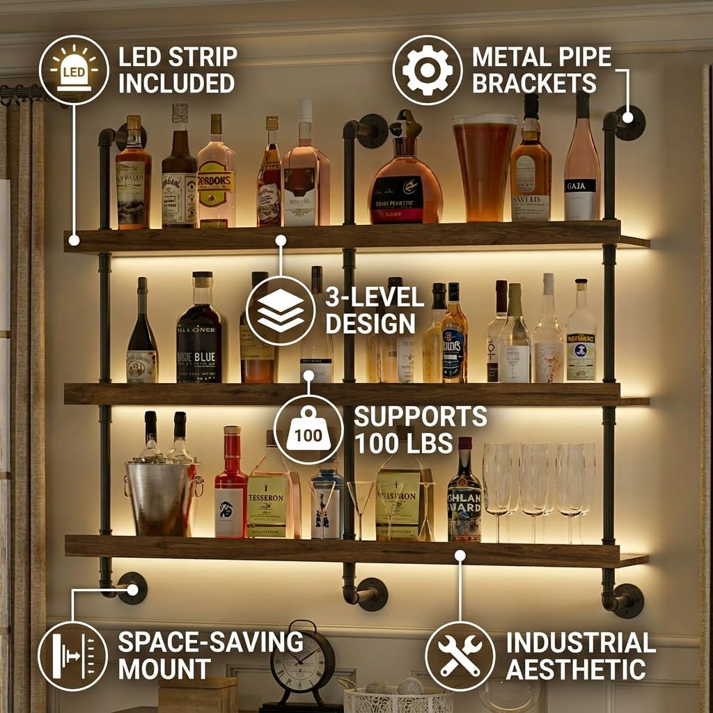 Wall Mounted Wine Rack With LE - Commercial Kitchen Organization 评论和价格