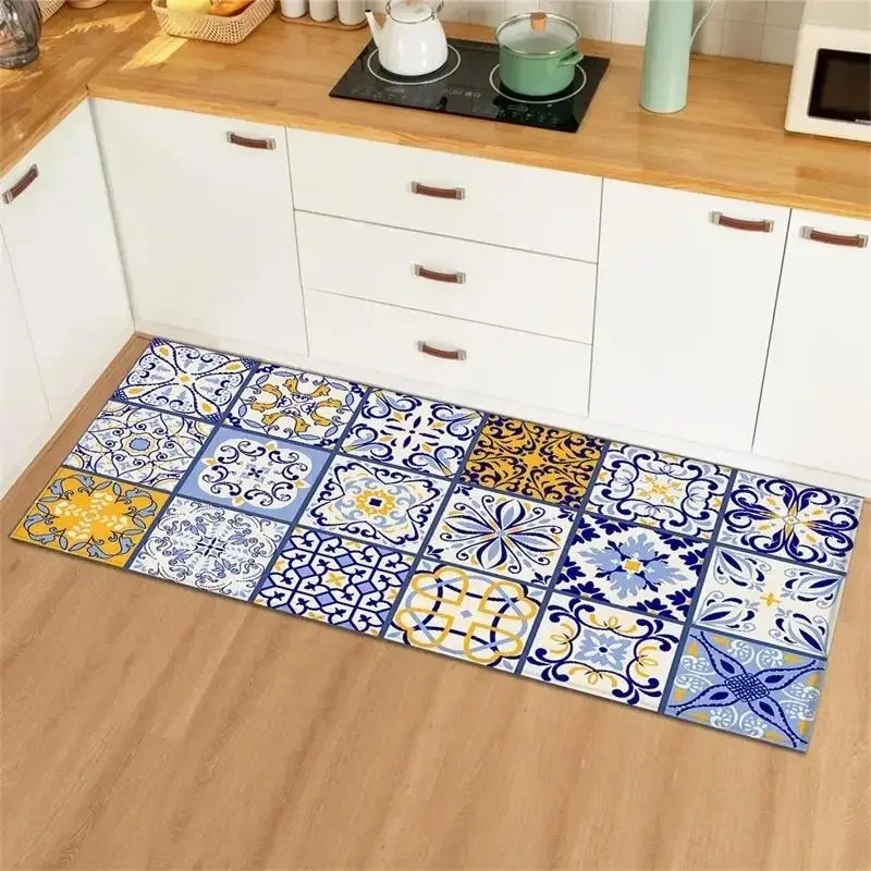 Blue Yellow Vintage Tile Colla - Commercial Kitchen Tile 评论和价格