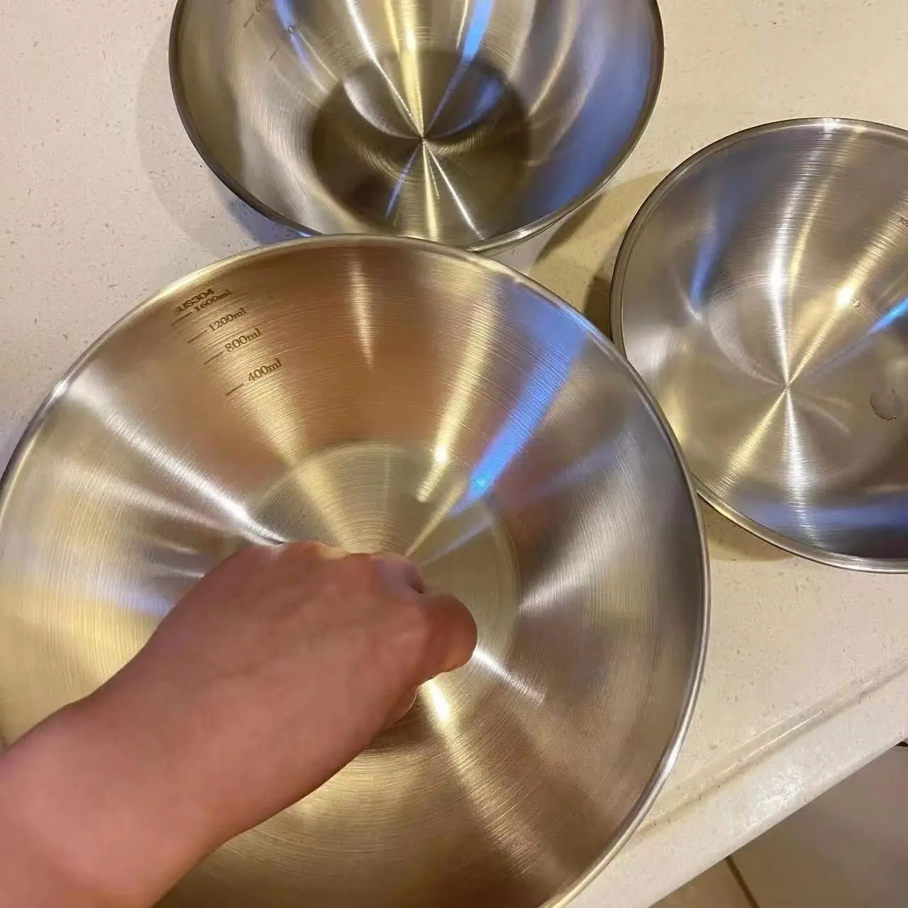 1-3 Stainless Steel Bowl Set w - Commercial Kitchen Organization 评论和价格