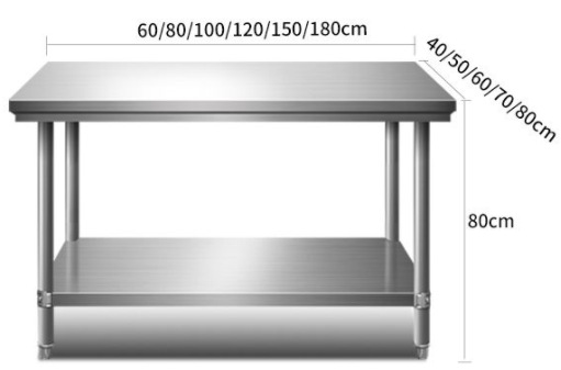 Stainless Steel Double Layer W - Commercial Kitchen Bench 评论和价格